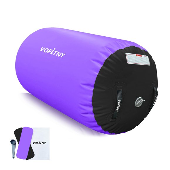VOFiTNY Barril de Aire Inflable para Gimnasia 4' L x 2,5' D, Colchoneta Octogonal para Volteretas y Flexiones, Rodillo Entrenador de Inclinación Trasera para Casa/Gimnasio (Sin Bomba)
