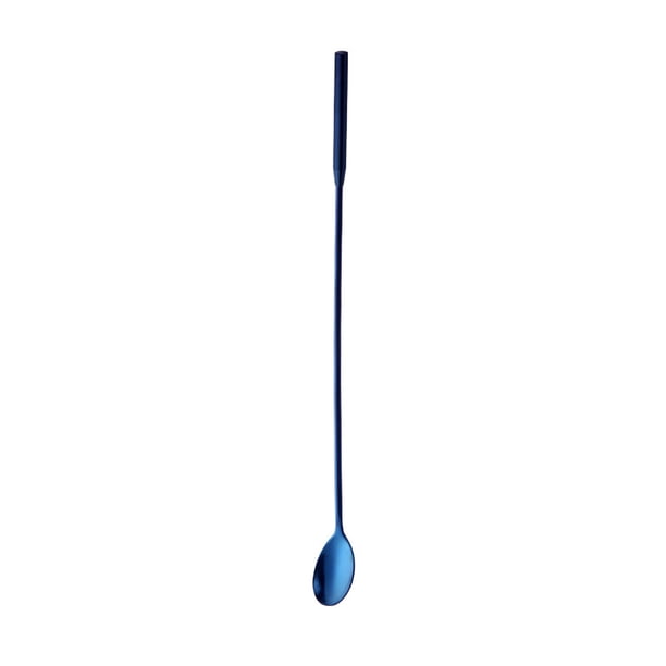 XmhyTop 2 piezas Cucharas para Mezclar de Acero Inoxidable Azul, 30x2.5 cm - Ideal para Cafés, Cocktails y Preparación de Bebidas