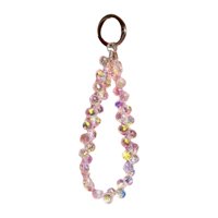 Bothyi - Llavero Con Cuentas, Pulsera, Llavero Para Estuche De Auriculares, Accesorios Para Coche, Bolso, Transparente, Rosa