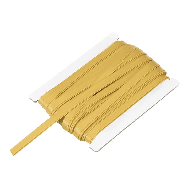 Uxcell cinta de sesgo doble plegado 1/3" x 12 yardas cinta pre-plegada de satén tono dorado