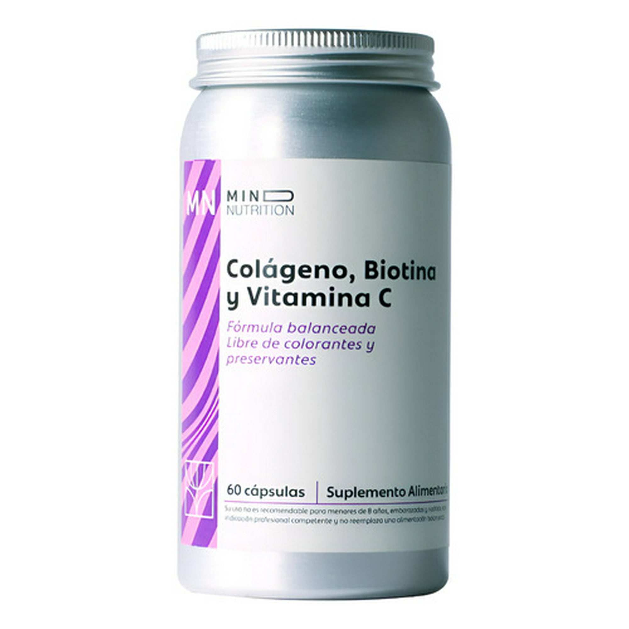 Colágeno + Biotina + Vitamina C | Mind Nutrition | 120 Cápsu Sin Sabor