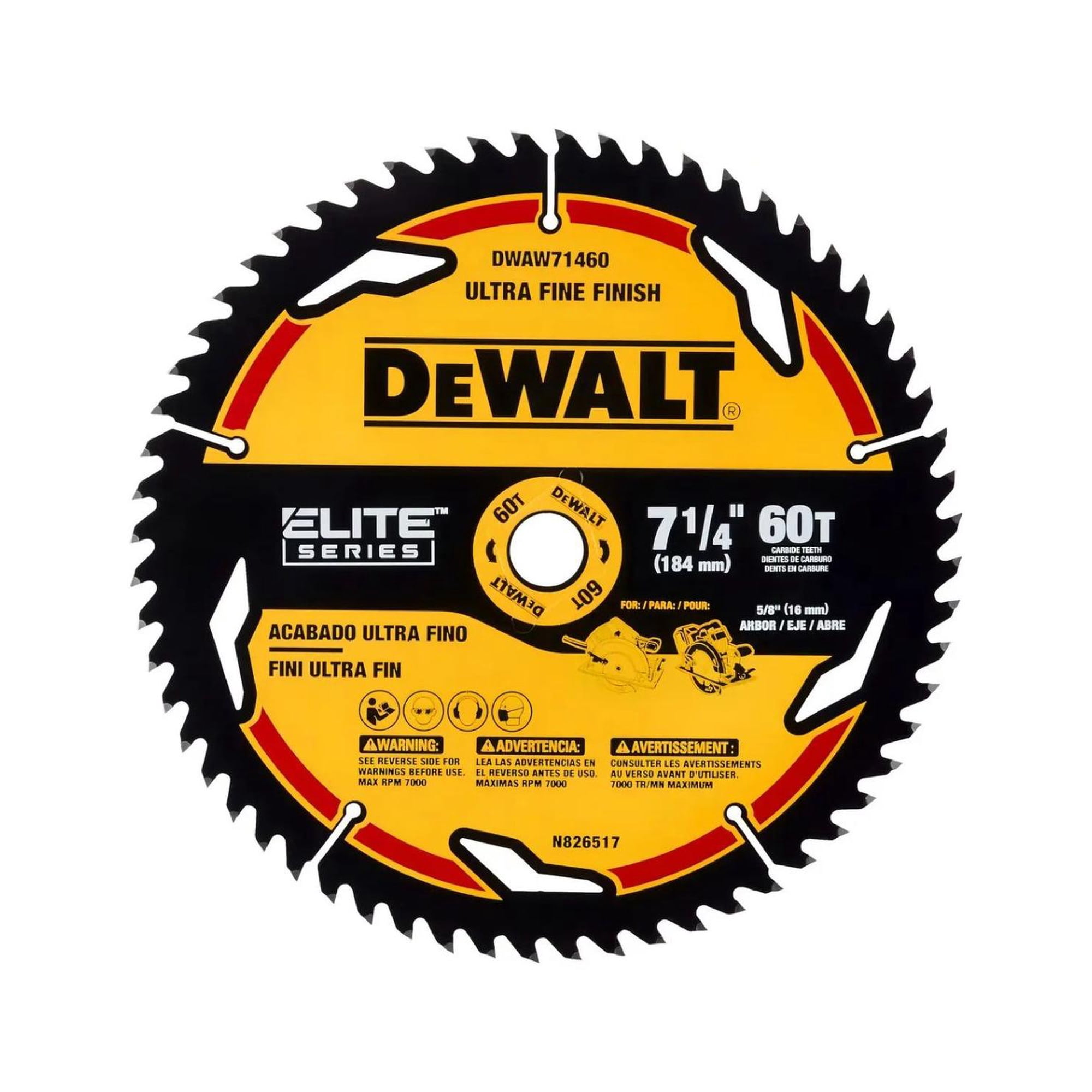 Disco Sierra Circular 7 1/4 60t Elite Series Dewalt Dwaw7146