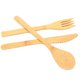 thumbnail image 2 of M Buder Juego de Vajilla de 3 Piezas Estilo Japonés Bamboo Reutilizable Cubertería de Madera Utensilio de Cocina Cuchara Tenedor Cuchillo, 2 of 9