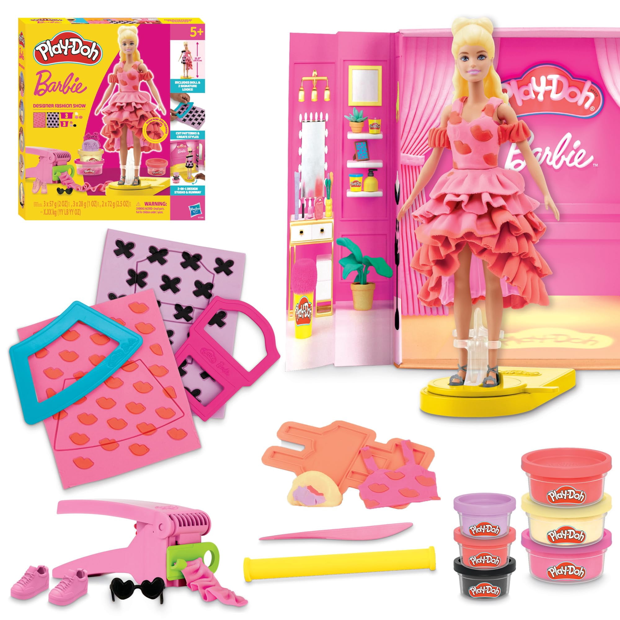 Set De Diseño De Moda Play-doh Barbie Con 21 Accesorios 5+