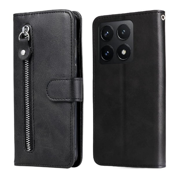 Funda con Cremallera para Xiaomi 14T Pro, Carcasa Cartera de Cuero PU con Soporte y Tarjetero