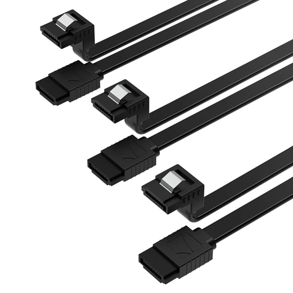 Cable SATA III SABRENT CB-SRK3, paquete de 3, 51 cm, negro