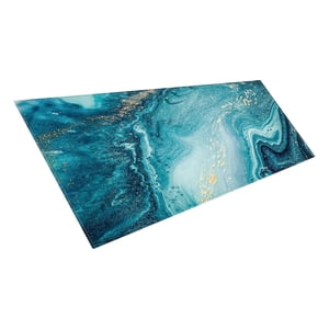 Magideal - Alfombrilla De Cocina De Mármol, Decorativa Capert Alfombrilla De Alfombrillas De Puerta Alfombra Alfombrilla De Puerta Alfombras Para Inter Azul