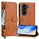 thumbnail image 1 of FOXDOCK Funda Tipo Cartera para T-Mobile T Phone 3 Cuero PU con Cremallera y Correa de Muñeca, Ranuras para Tarjetas, Soporte Plegable, Cierre Magnético, 1 of 5