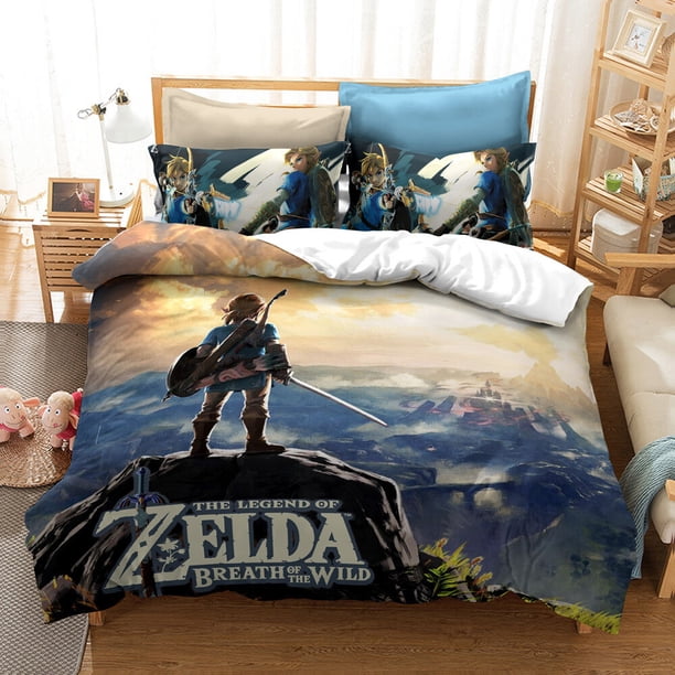 Legend of Zelda Bedding Set 3 Piece Duvet Cover Quilt Cover Pillowcases Gift3-Piece Bedding Set (1 Duvet Cover + 2 Pillow Shams)