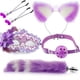 thumbnail image 1 of 4pcs Couple Flirting Kit - Fox Ear Headband, Tail Anal Plug, Eye Mask, and Nipple Clamp - Sexy Cosplay Costume for Passionate Play, 1 of 3
