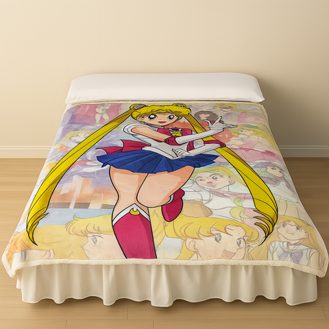 Genérico - Cobertor Sherpa Sailor Moon 1.5 Plazas