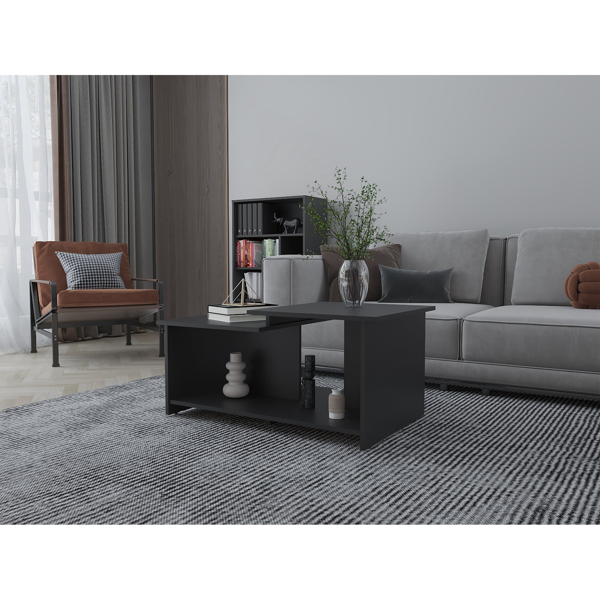 Tuhome - Mesa De Centro Wema Wengue 41,6x89,3x53,1 Cm