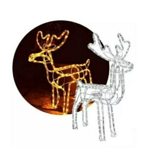 Aladdins Shop - Reno De Navidad Adornos De Pascua Ciervo Navideño Con Movimiento Y Luz Calida 120 Cm