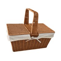 Ioensy - Cesta De Picnic De Ratán Sintético, Cesta De Frutas Tejida Para Bocadillos, Sándwiches, Estilo Parque B