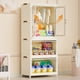 thumbnail image 1 of Portable Wardrobe Closet Storage Organizer for Clothes,Clothes Dresser, Magnetic Doors with 4 Cubes & Hanging Rod,10 pcs hangers , Baby Wardrobe Storage Cabinet,White, 1 of 3