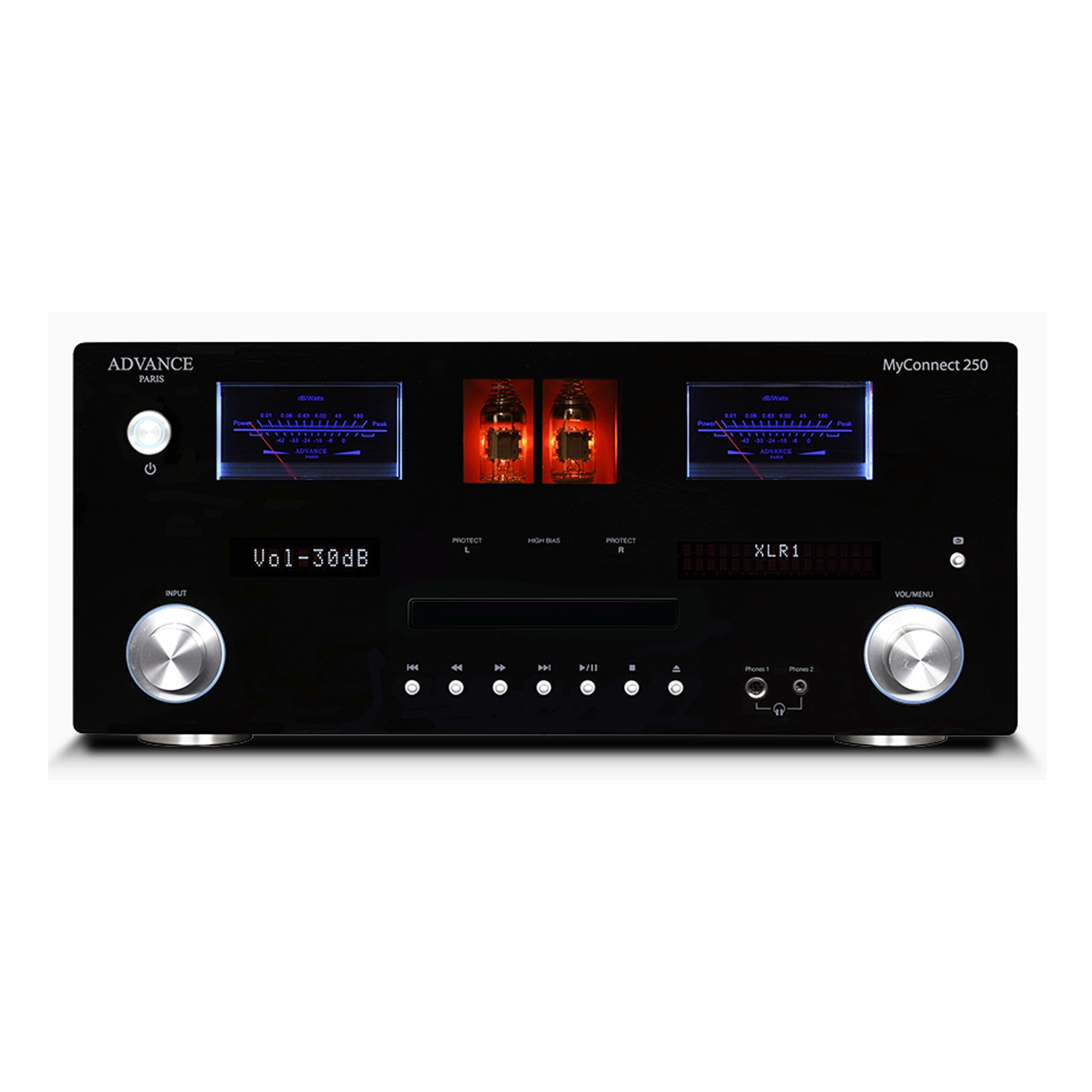 Advance Acoustic - Receiver Stereo Híbrido/Streamer/Cd Advance Myconnect 250