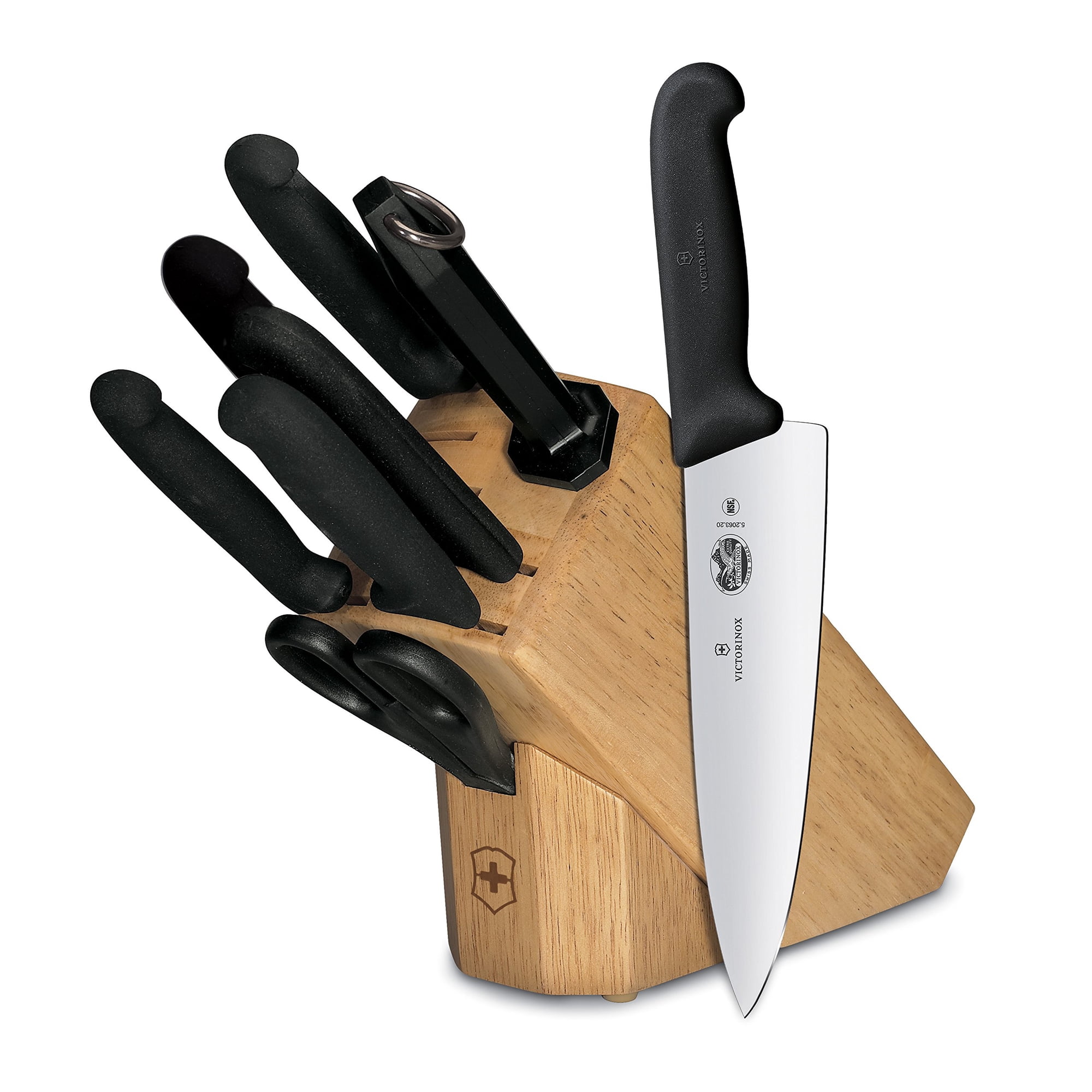 Juego De Bloques De Cuchillos Victorinox Forschner De 8 Piezas Con Bloque De Madera Dura