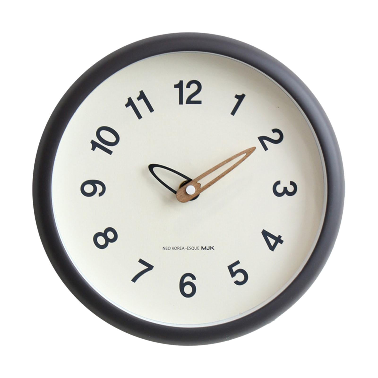 Magideal - Reloj De Pared De 10 Pulgadas, Reloj De Pared Decorativo, Reloj Colgante De Pared Nórdico Silencioso, Números Grandes Para Decoración De Sala De Estar Gris