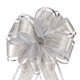 thumbnail image 1 of Uxcell 5 piezas de grandes lazos de regalo para envolver, lazos de organza para cestas de bodas, regalos, plata 15 cm, 1 of 6