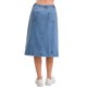 thumbnail image 3 of INSPIRE CHIC Falda de Jean para Mujer Regreso a Clases Cintura Alta Línea A Elástica en la Espalda Casual Hasta la Rodilla Falda de Mezclilla S Azul Claro, 3 of 6