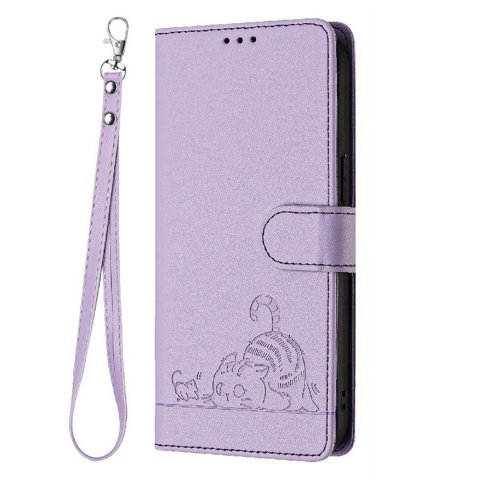 Funda Tipo Cartera Foxdock Para Oppo Reno 12 Con Soporte, Ranuras, Rfid, Diseño De Gato