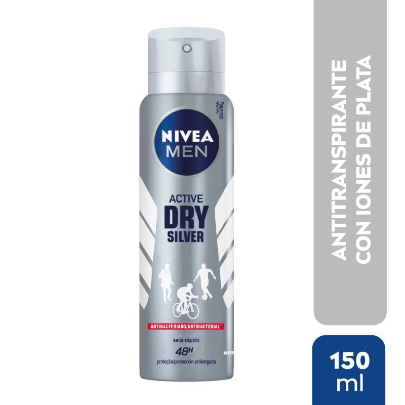 Desodorante Hombre Spray Silver Protect Dinamic Power Lata 150 ml Nivea