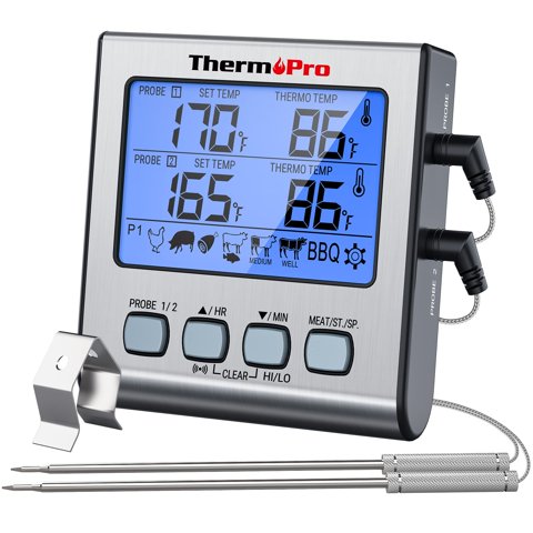 Termómetro Digital Para Cocinar Carne Thermopro Tp17 Plateado