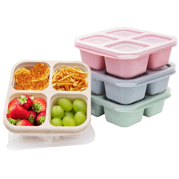 Lonchera Bento Luriseminger, paquete de 4 con 4 compartimentos