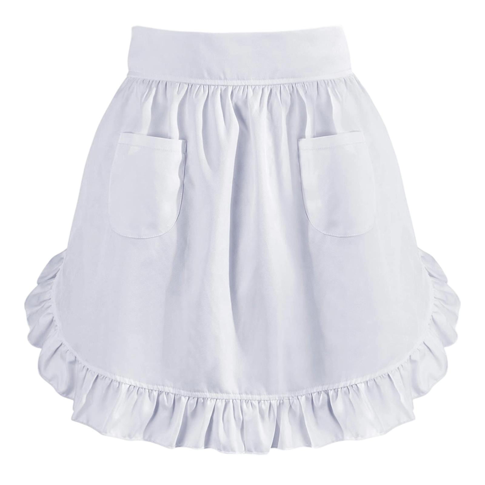 Bothyi - Delantal De Cintura Ligero Y Cómodo Para Floristería, Repostería Y Servidor, Color Blanco