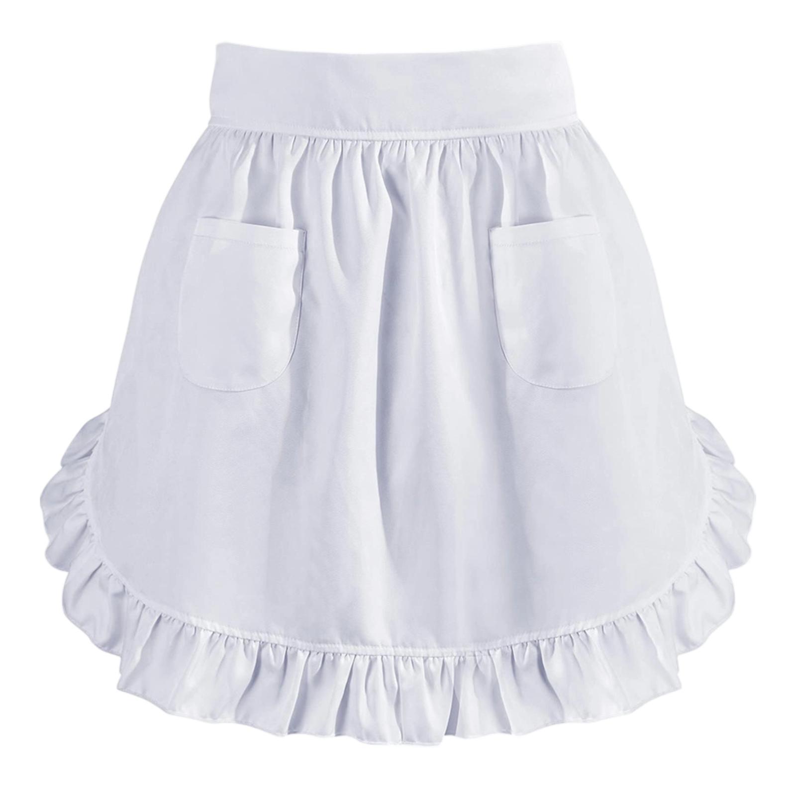 Bothyi - Delantal De Cintura Ligero Y Cómodo Para Floristería, Repostería Y Servidor, Color Blanco