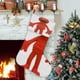 thumbnail image 1 of Elmo Tema: Calcetines de Navidad, fino lino blanco para colgar en escaleras y chimenea, decoración navideña para el hogar, regalo de Navidad. 45cm × 32cm, 1 of 5