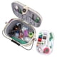 thumbnail image 4 of Cesta de costura Dritz ovalada grande con mango de metal con estampado vintage, 4 of 4