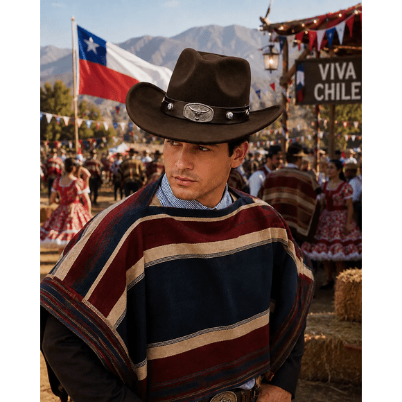 Sombrero de Vaquero Marron Con Hebilla De Toro