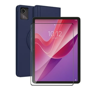 Mar Cases - Carcasa Funda Giratoria Para Tablet Lenovo K11 11 Azul + Vidrio