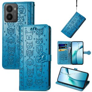 Funda Cartera Foxdock Para Hmd Fusion , Flip Pu Con Relieve De Gatos Y Perros, Tarjetero Y Soporte
