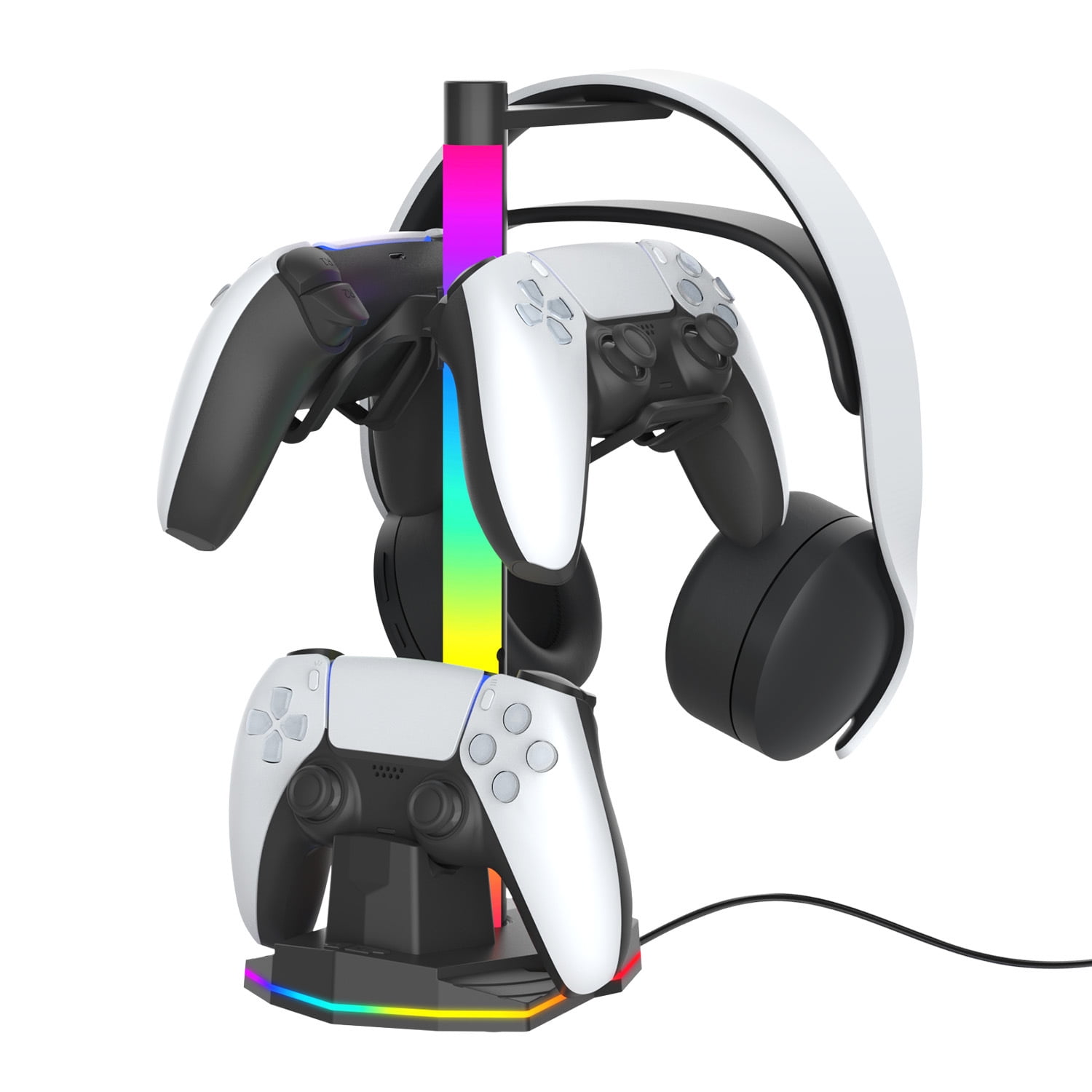 Genérico - Base De Carga Para Controlador De Ps5, Soporte Compatible Con Controladores Dualsense Y Soporte Para Auriculares