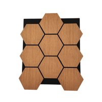 Byb Home - Panel Acústico Tipo Colmena 5Pzs Café 81X66