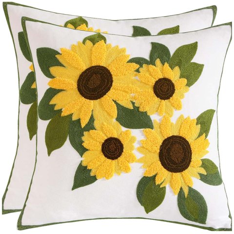 Wyj Hogar - Funda De Cojín Bordado Floral Mod3