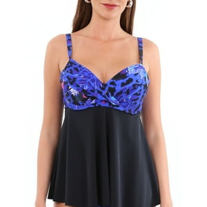 Samia - Tankini Basico Estampado Azul M