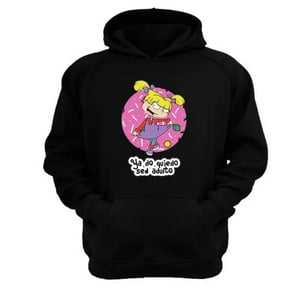 Genérico - Polerón Canguro Angélica Dibujos Animados Negro Talla Xs Unisex