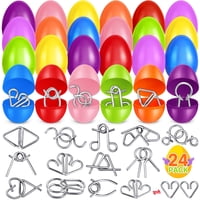 Huevos De Pascua Rellenos De Shemira Con Rompecabezas De Metal, 24 Unidades