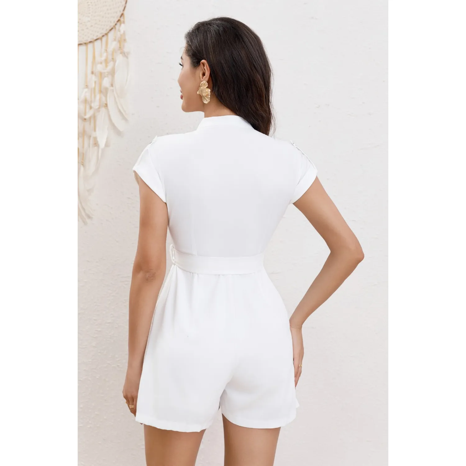 Likeshop - Enterito Premium Short Cuello Mao Primavera Mujer 3335