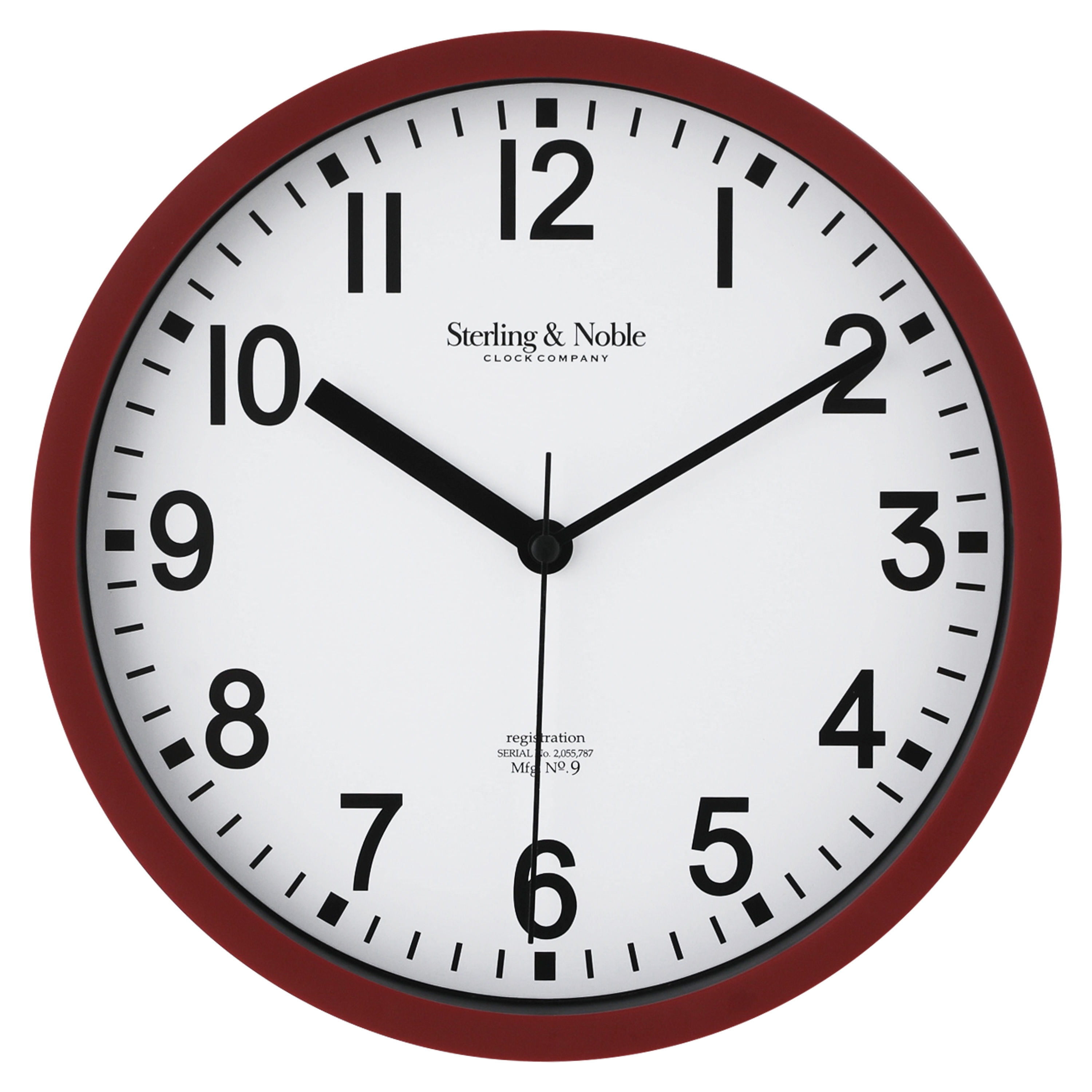 Mainstays - Reloj Pared Muro 22 Cm Rojo Circular