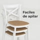 thumbnail image 3 of Pack 4 Taburete Piso Bar O Terraza Apilable 75cm Crossback Danubio Venhoouse Blanco, 3 of 8