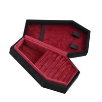 Magideal - Caja De Joyería En Forma De Ataúd, Soporte Artesanal Con Tapa, Decoración Creativa De Halloween, Estuche De Almacenamiento De Joyería Para Pendientes,