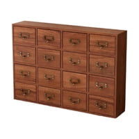 Magideal - Caja De Almacenamiento Con Cajones De Madera, Caja De Joyería De Escritorio, Estilo Rústico Vintage Retro Con Cajones, Organizador De Té, Organizador 50X10X35Cm