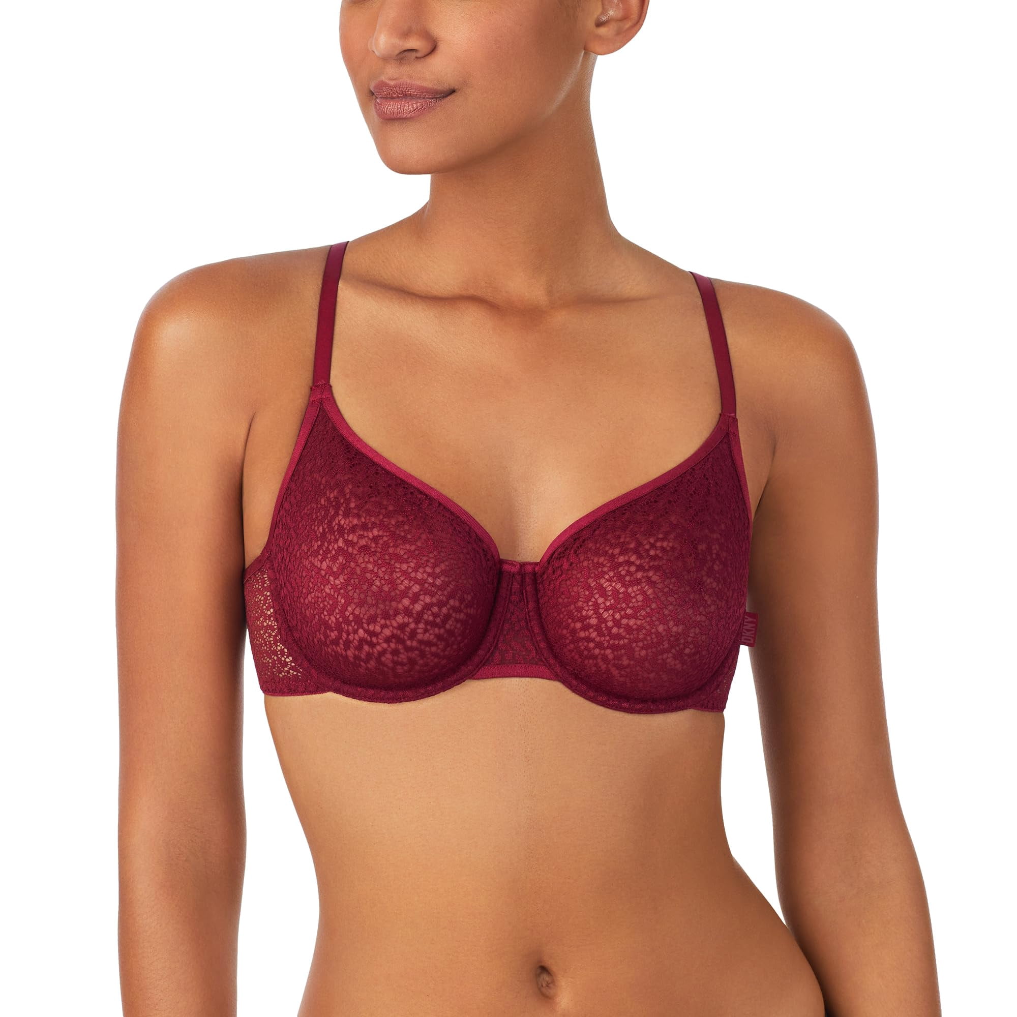 Sujetador Dkny Para Mujer Moderno De Encaje Sin Forro Demi Garnet 34b