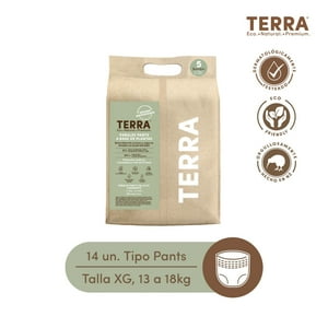 Terra - Pants Pañales Biodegradables Talla Xg 14 Un