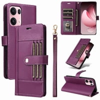 Foxdock Funda Tipo Cartera Para Oppo Reno 13 Pro 5G – Cubierta De Cuero Pu Con Múltiples Ranuras, Bolsillo Para Efectivo Y Correa De Muñeca