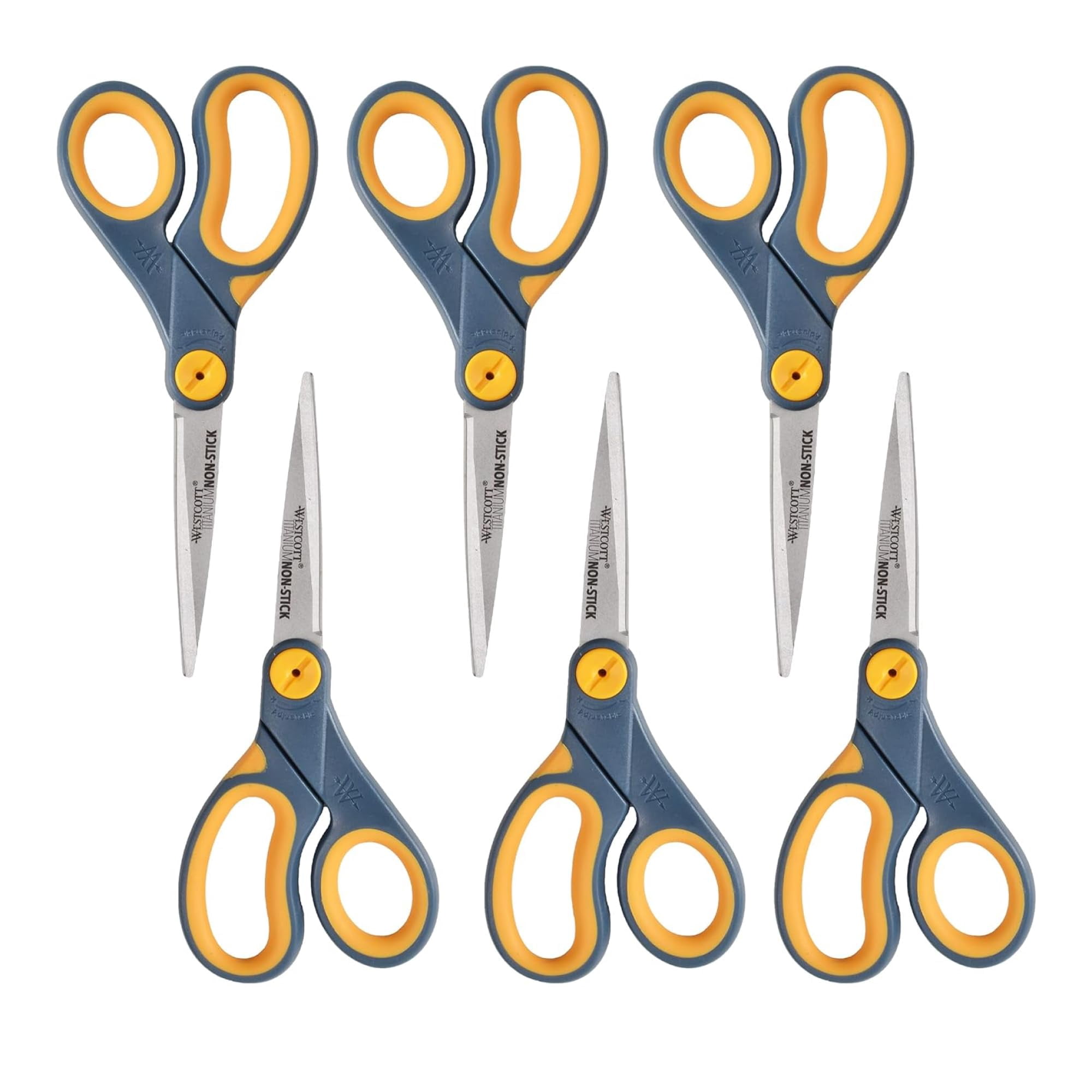 Tijeras Westcott, Antiadherentes De Titanio, 20 Cm, Para Oficina Y Hogar, Paquete De 6